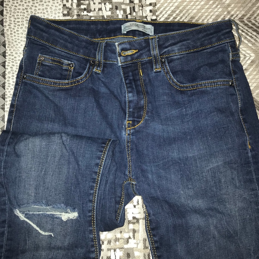 Zara Premium Ripped Skinny Jeans